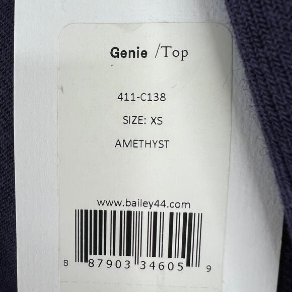 Bailey 44 Cold Shoulder Genie Top Purple Amethyst Bell Sleeves Top Size XS NEW - Picture 10 of 12